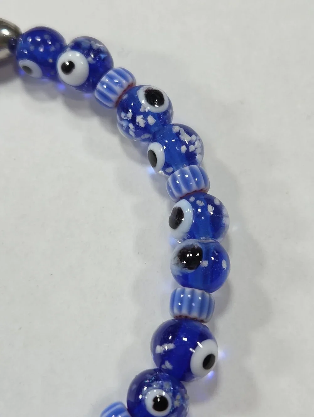 🆕️ NOGU Nazar .925 Sterling Silver Firefly Glass Evil Eye Bracelet